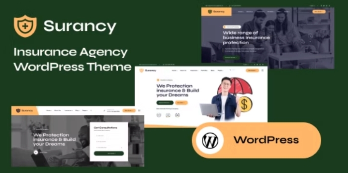 Surancy – Insurance Agency WordPress Theme 20230607-1.3.1