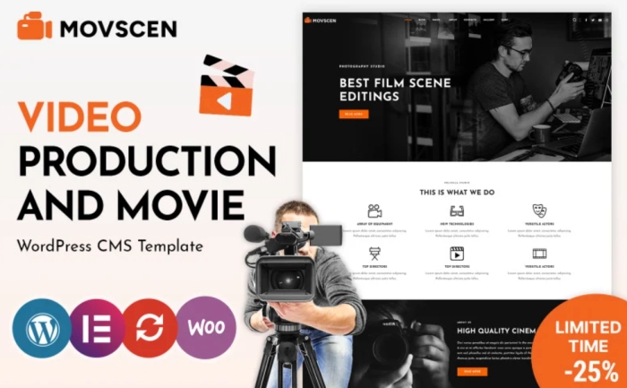 Movscen – Movie Studios and Filmmakers WordPress theme