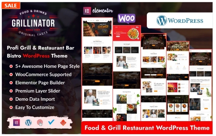 Grillinator – Food Grill Restaurant Elementor WP Theme 1.1