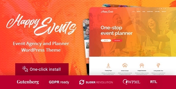 Happy Events – Holiday Planner & Event Agency WordPress Theme 1.2.2