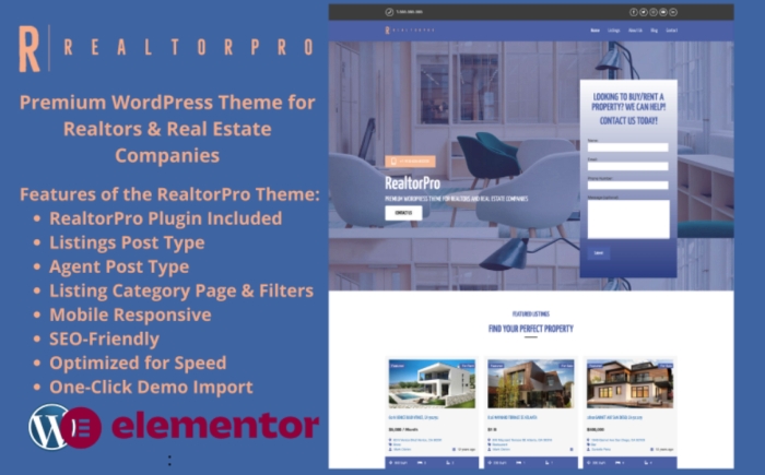 RealtorPro – Premium WordPress Theme for Real Estate 1.0.0