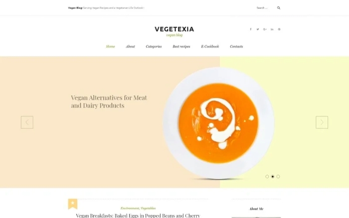 Vegetarian Restaurant Blog WordPress Theme 1.0.0