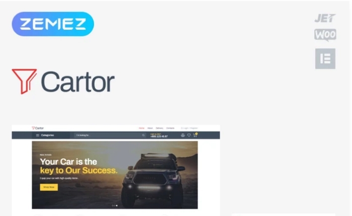 Cartor β Auto Accessories ECommerce Classic WP Theme 1.0.0