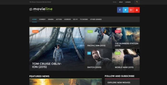 MovieLine – Online Cinema WordPress Theme 1.0.0