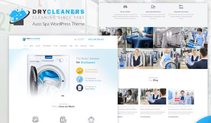 Dry Cleaning - Laundry Services WordPress Theme 3.3