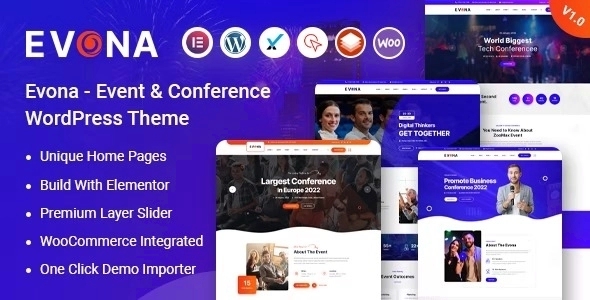 Evona Event & Conference WordPress Theme 1.0