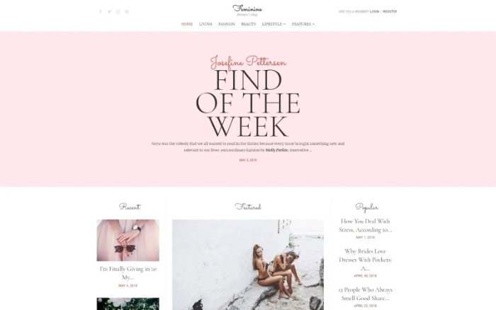 Feminine – Woman Blog WordPress Elementor Theme 1.1.0