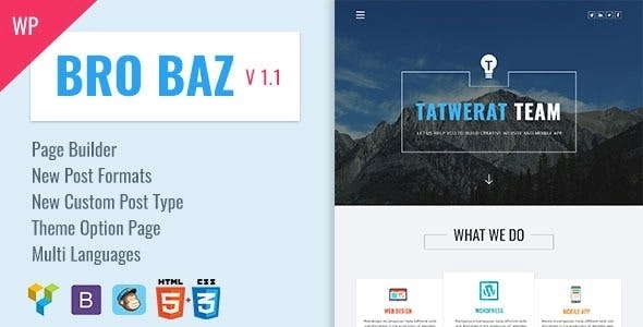 BroBaz – Corporate & Blog WordPress Theme 1.1