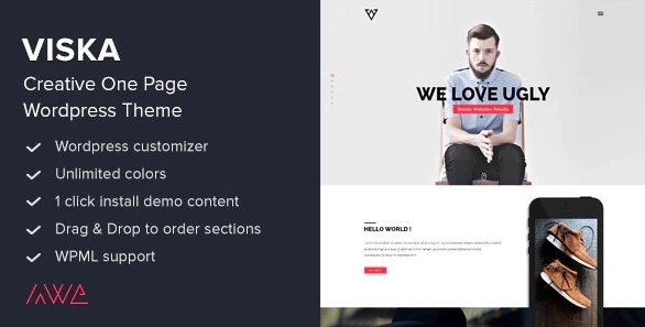 Viska – Creative One Page WordPress Theme 1.9.1