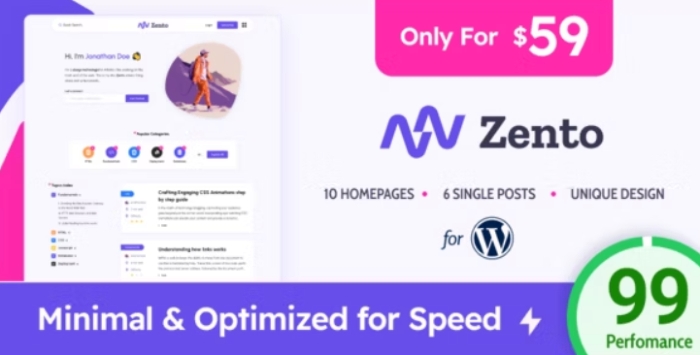 Zento – Modern & Lightweight Blog for WordPress 1.4.0