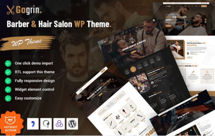 Gogrin – Barber & Hair Salon WordPress Theme 1.0.0