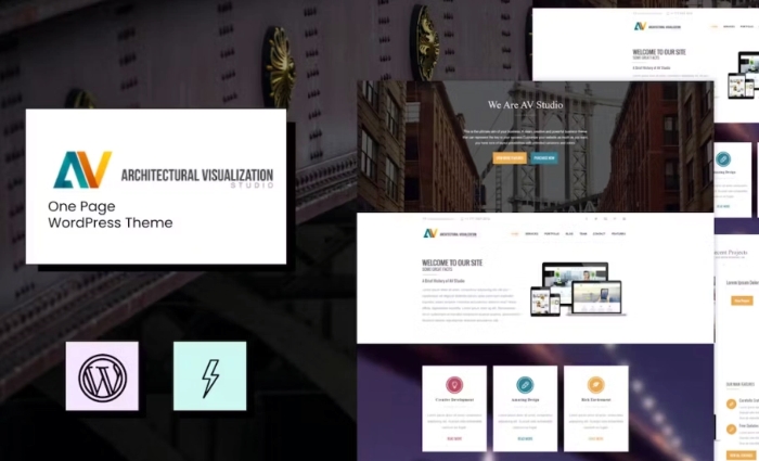 AV Studio β One Page WordPress Theme 1.3