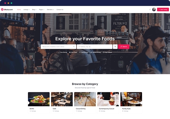 Directorist dRestaurant – Restaurant Directory WP Theme 1.9