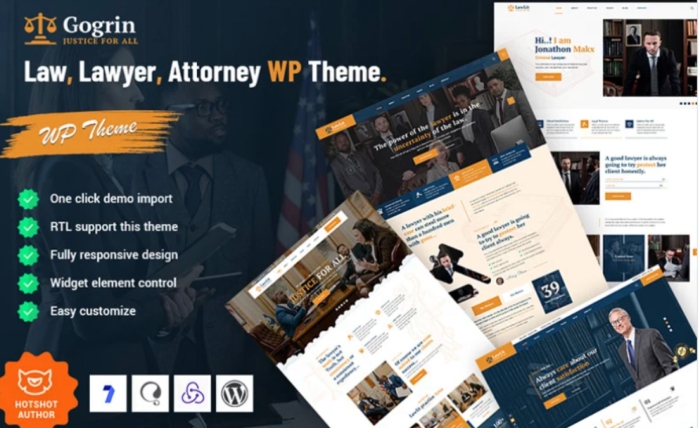 Gogrin - Law Lawyer & Attorney WordPress Theme 1.0.0