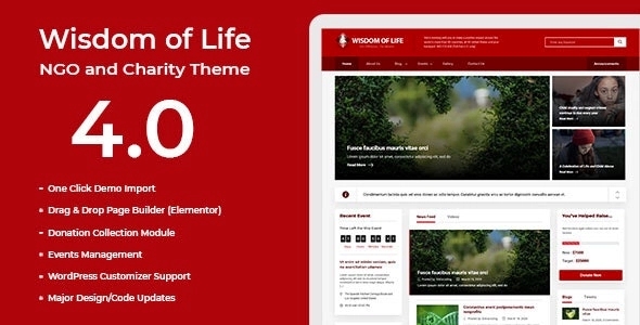Wisdom Of Life NGO and Charity Theme 4.0