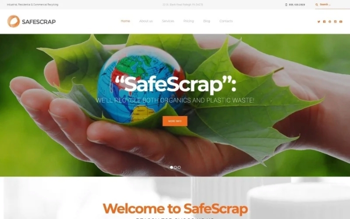 Recycling Services Environmental WordPress Theme 1.0.0