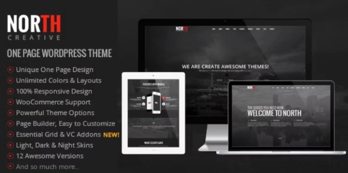 North – One Page Parallax WordPress Theme 4.0.7