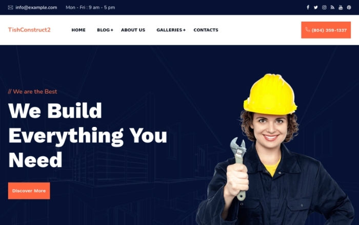TishConstruct2 – Construction and Architecture WP Theme 1.0.0