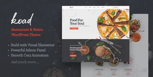 Koad – Restaurant & Bistro WordPress Theme 1.0.