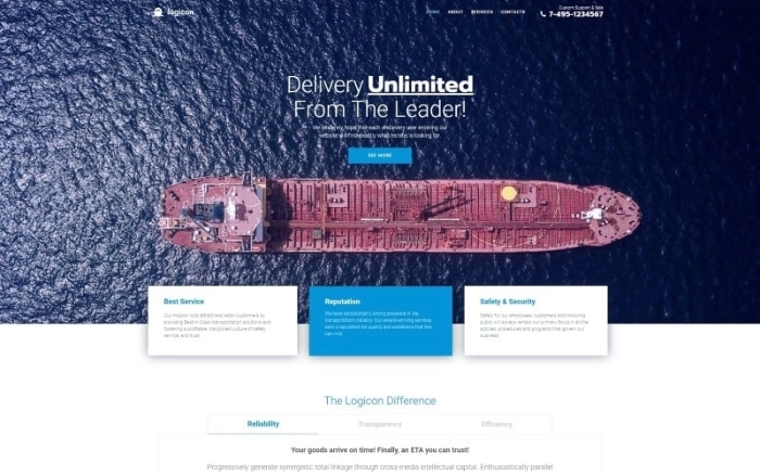 Logicon – Transportation Services Responsive WordPress Elementor Theme 1.0.0
