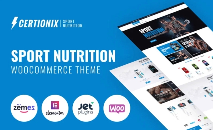 Certionix – Sport Nutrition Website Template with Woocommerce and Elementor WooCommerce Theme 1.0.0