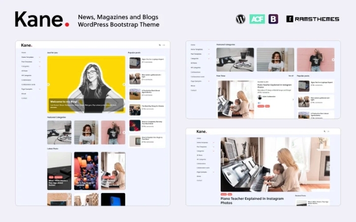 KANE – News Magazine Blog Bootstrap WP Theme 1.0.7