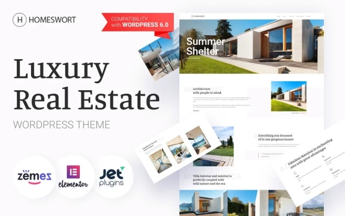 Homeswort – Luxury Real Estate WordPress Elementor Theme 1.0.2