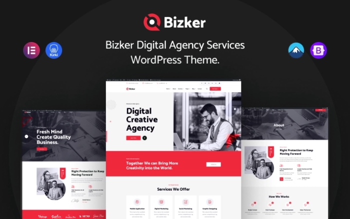 Bizker – Digital Agency Services WordPress Theme 1.0.0