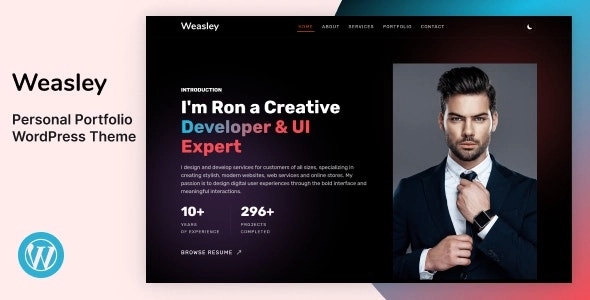 Weasley – Personal Portfolio WordPress Theme 1.0