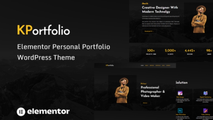 KPortfolio – Personal Portfolio WordPress Theme 1.0.0