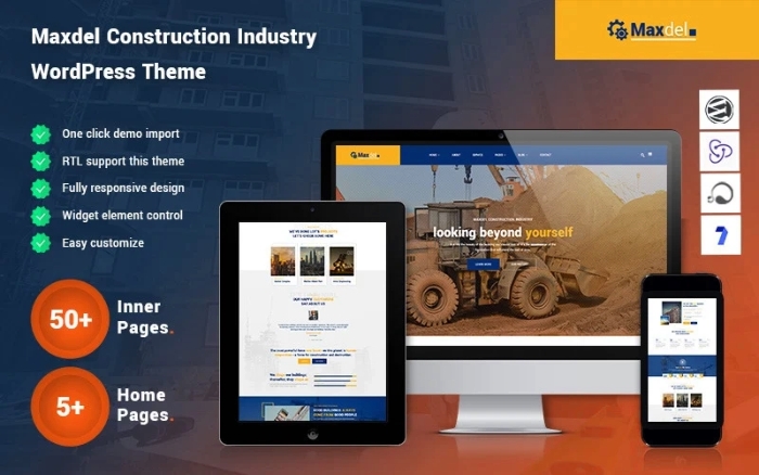 Maxdel - Construction Industry WordPress Theme 1.0.0