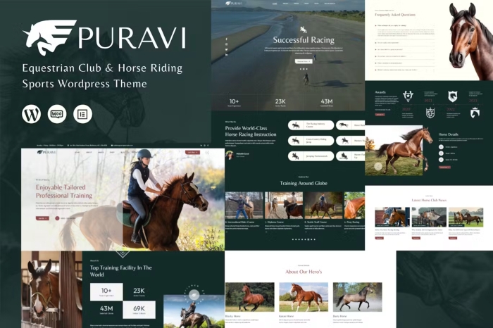 Puravi – Equestrian Club & Horse Riding Theme