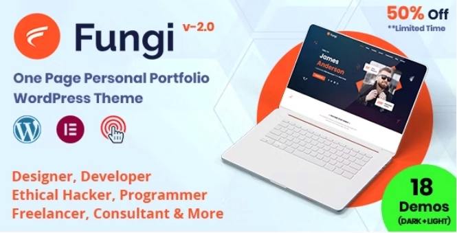Fungi – One Page Personal Portfolio WordPress Theme 1.0.3
