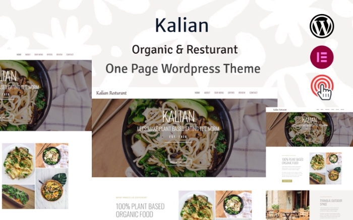Kalian – Organic Restaurant WordPress Theme 1.0.0