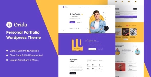 Orido – Personal Portfolio WordPress Theme 1.0
