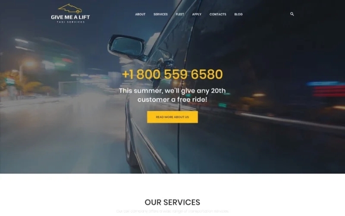 Give Me A Lift – Transportation & Taxi Services WP Theme 1.0.0