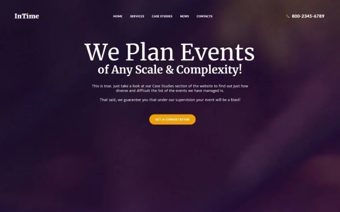 InTime – Events Management Company WordPress Theme 1.0.0