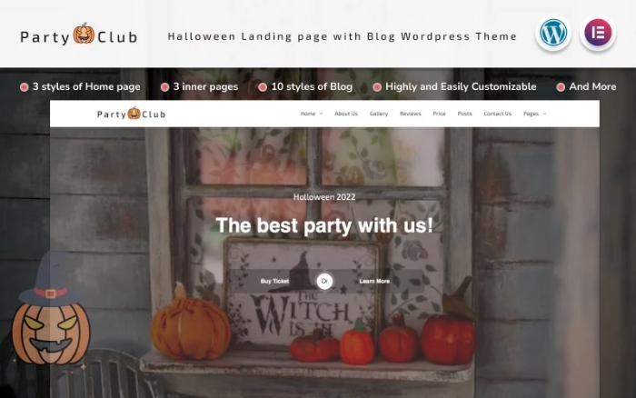 Party Club – Halloween Multifunctions Landing page with Blog 1.1
