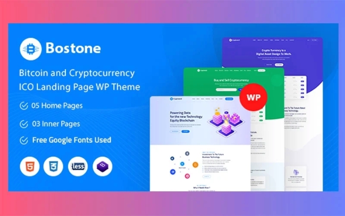 Bostone – Bitcoin & Cryptocurrency ICO Landing Page WP Theme 1.0.0