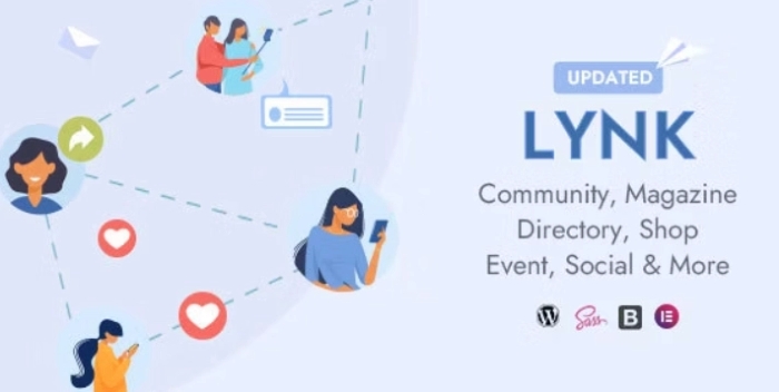 Lynk – Social Networking Community Shop Vendor and Listing Direcotry WordPress Theme 3.8.0