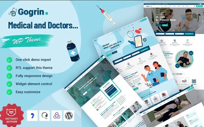 Gogrin – Medical and Doctors WordPress Theme 1.0.0