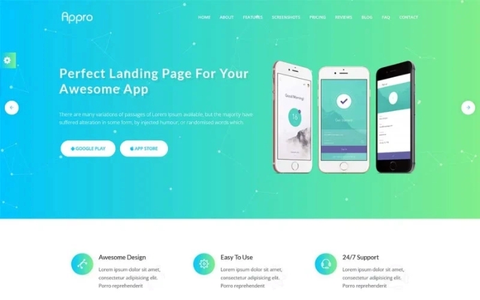 Appro - App Landing Page WordPress Theme 1.0.0