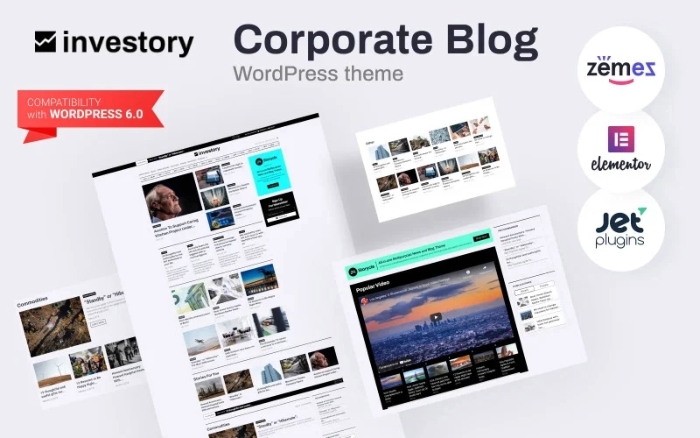 Investory - Corporate Blog WordPress Elementor Theme 1.0.1