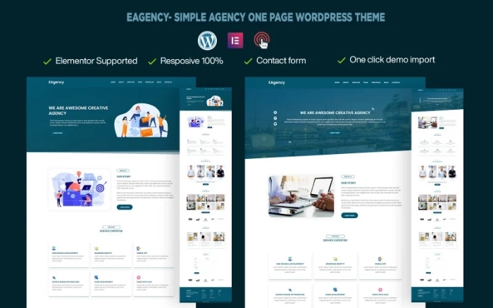 EAgency- Simple Agency One page WordPress Theme 1.0.0