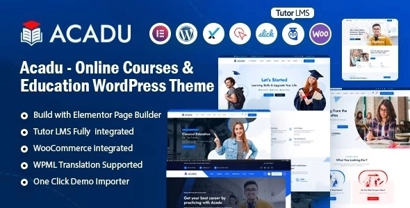Acadu – Online Courses & Education WordPress Theme + RTL – Education 1.0.0