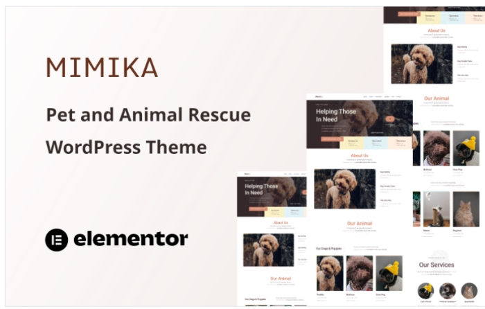 Mimika – Pet and Animal Rescue One Page WordPress Theme 1.0.0