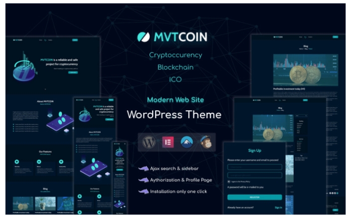 MVTCoin – Cryptocurrency – Bitcoin WordPress Theme 1.0.0