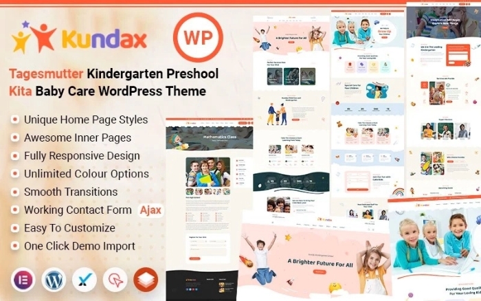 Kundax – Kindergarten Baby Care Children WP Theme 1.2