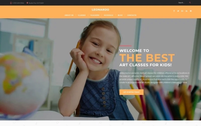 Leonardo Art School for Children WordPress Theme 1.0.0