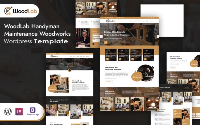 WoodLab Handyman Maintenance Woodworks WP Theme 1.0.0